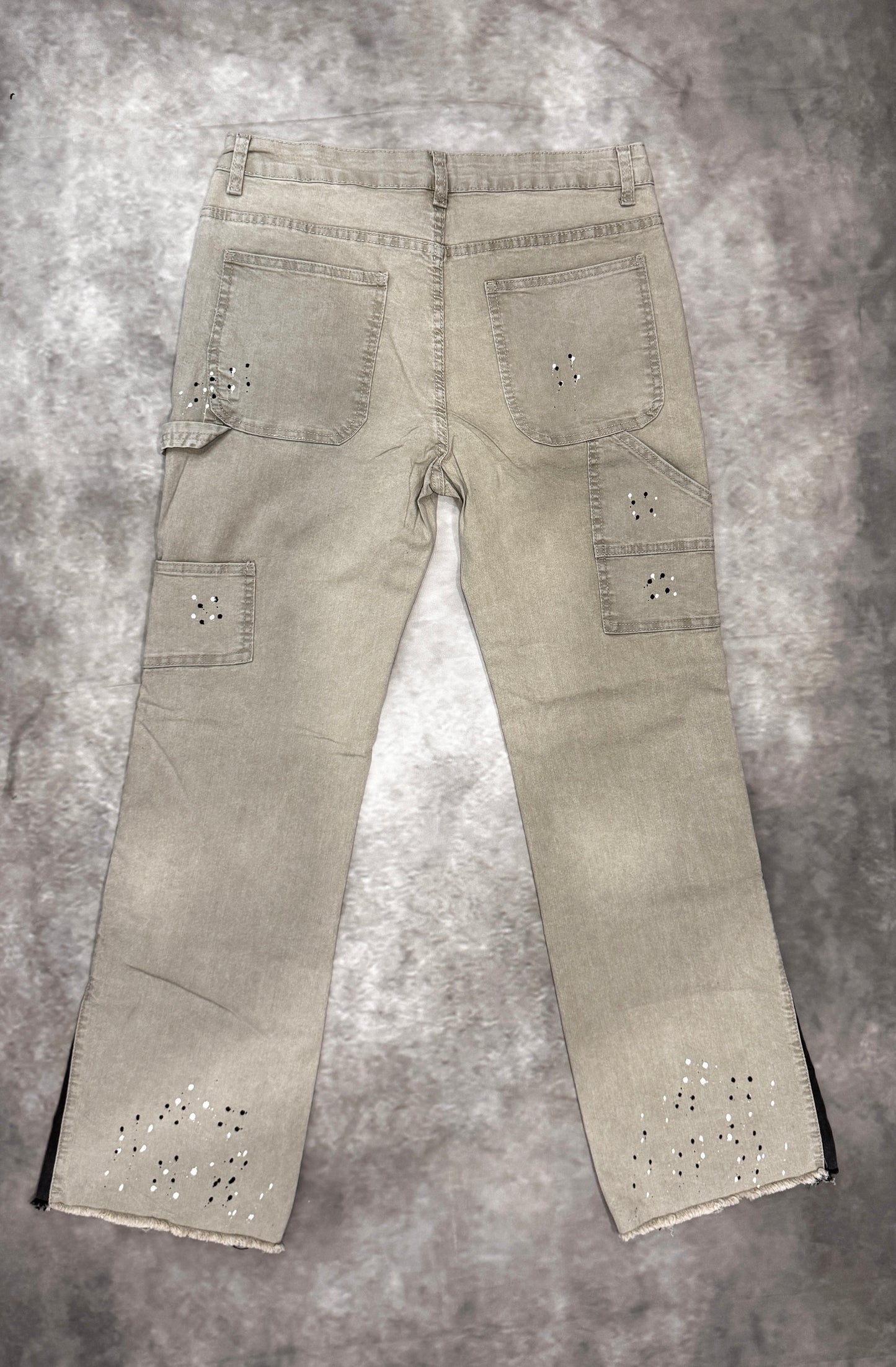 Grey rhinestone denim