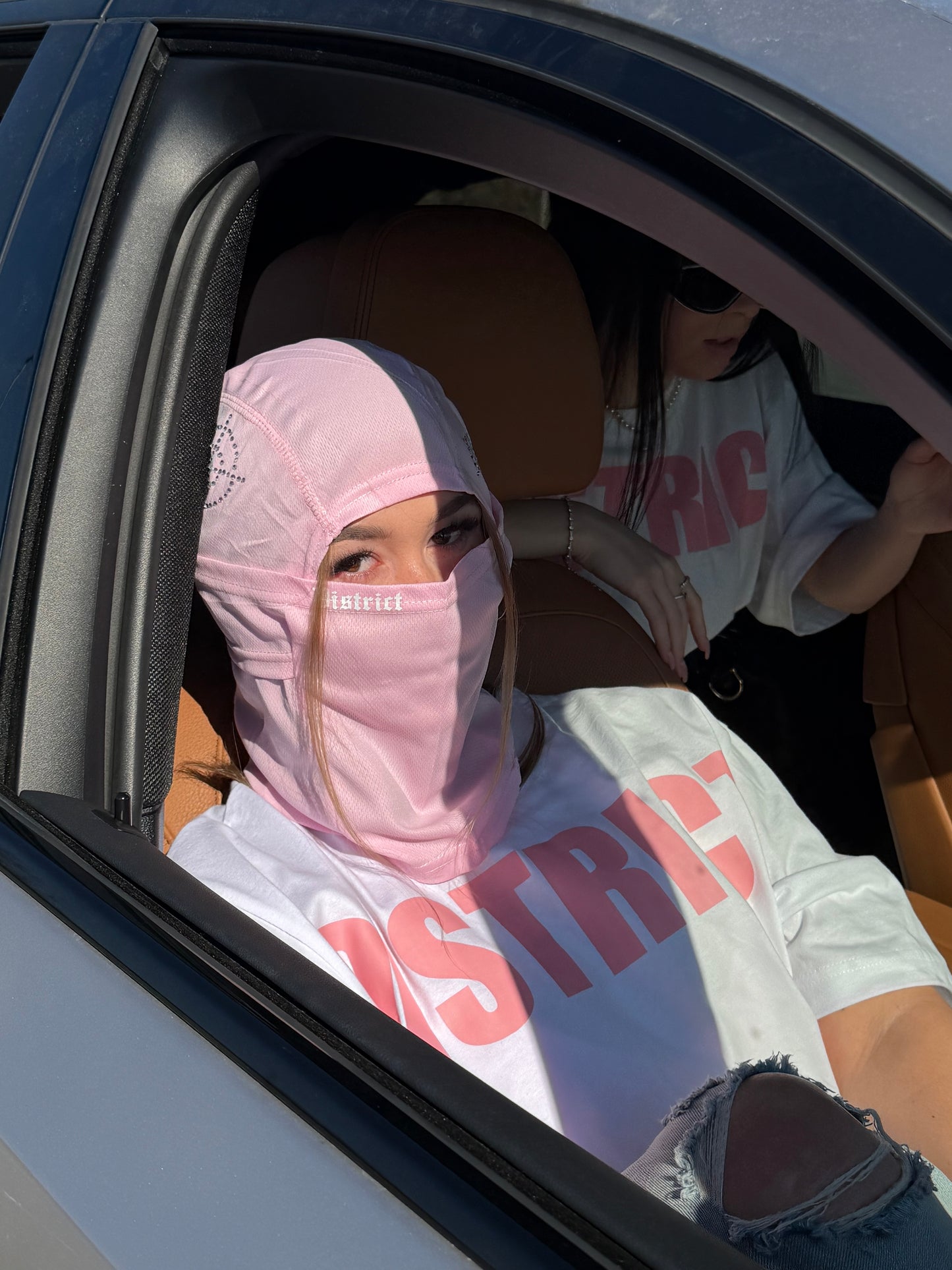 Pink rhinestone ski mask